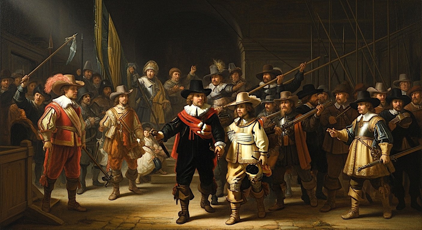 ESCENA NOCTURNA DE LA RONDA REMBRANDT